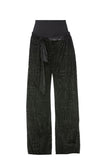 Live Easy Tie Pant in Stretch Burnout Velvet Pattern - Subtle Luxury