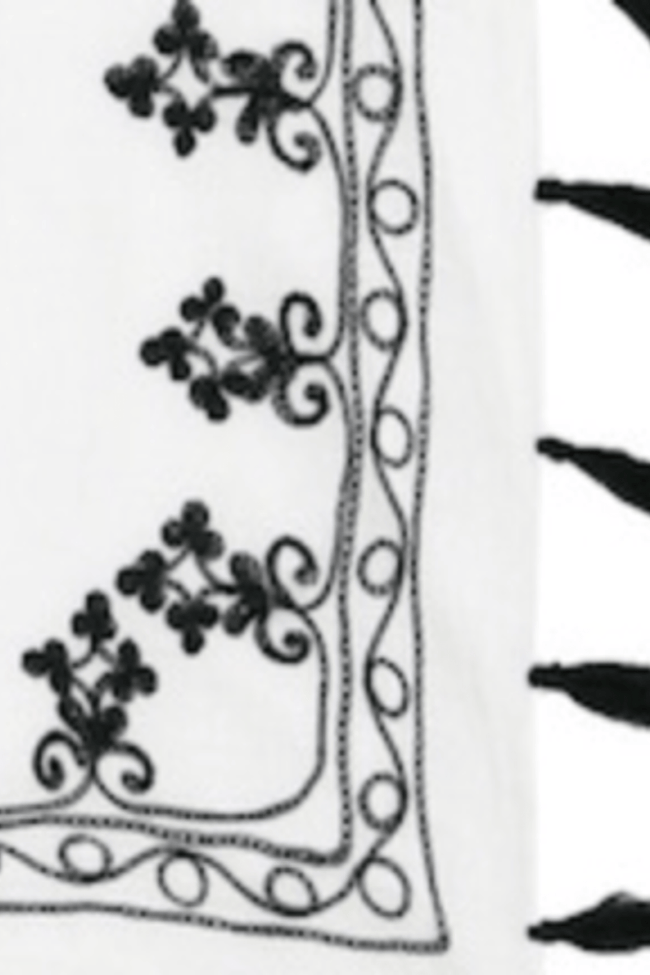 Long Draped Vest in Floral Loops Embroidery - Subtle Luxury