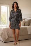loungerie-by-subtle-luxury-Moon Phase Satin Print in Wrap Kimono Short Robe navy 2