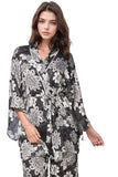 Swirl Floral Kimono in Black