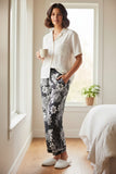 Jade Rayon Pajama Top with Gold Lurex Stripe | Women’s Loungerie Sleepwear Top