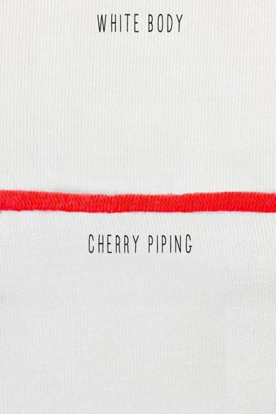 Loungerie by Subtle Luxury Lounge shorts "Pippa" Short / S/M / White/Cherry Pippa Knit Jersey Short with Contrast Piping