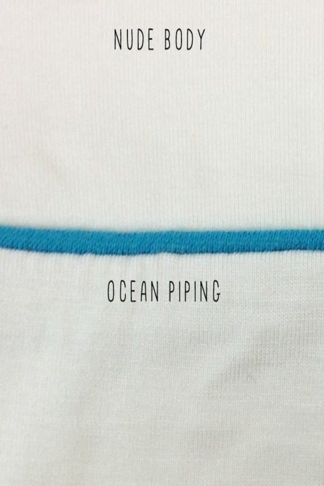 Loungerie by Subtle Luxury Lounge shorts "Pippa" Short / XS/S / Nude-Ocean Pippa Knit Jersey Short with Contrast Piping