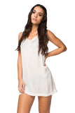 Loungerie by Subtle Luxury Night Gown Victoria Satin V-Neck Dress / XS/S / White Victoria Satin V-Neck Night Dress