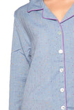 Loungerie by Subtle Luxury Nightshirts Cotton Chambray Sleep Shirt Pajama in Multi Dots Print