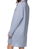 Loungerie by Subtle Luxury Pajama Nightshirt Cotton Chambray Night Shirt in Geo Dot Print