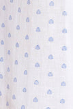 Loungerie by Subtle Luxury Pajama Nightshirt Cotton Chambray Night Shirt in White - Mini Blue Dot Print