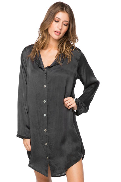 Loungerie by Subtle Luxury Pajama Nightshirt Miranda Satin Sleep Night Shirt