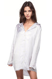 Loungerie by Subtle Luxury Pajama Nightshirt Miranda Sleepshirt / XS/S / Lt Grey Miranda Rayon Satin Sleep Night Shirt Lounge Pajamas