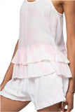 Loungerie by Subtle Luxury Pajama Set Cambria PJ Short / S / TD Blush/White Washed Cotton Lounge Shorts in Tie Dye Blush