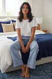 loungerie-by-subtle-luxury-pajama-set-loungerie-by-subtle-luxury-pajama-set-Chambray Blue Cotton Piping Pajama Top and Bottom Set in Geo Dot Print Red 4