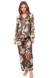 Loungerie by Subtle Luxury Pajama Set Loungerie Soft Rayon Satin Pajama Set in Prints