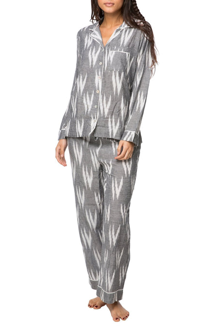 Pippa Knit Jersey Pajama Set with Piping
