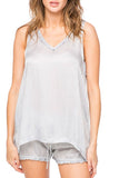 Loungerie by Subtle Luxury Pajama Top Carrie Silky Satin Lounge Short | Loungerie