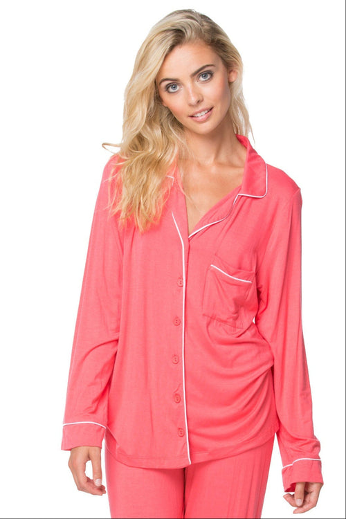 Loungerie by Subtle Luxury Pajama Top Pippa PJ Top / S/M / Coral Pippa Pajama Top by Loungerie