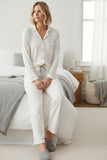 loungerie-by-subtle-luxury-ploungerie-by-subtle-luxury-Pippa Knit Jersey Pajama PJ Set with Piping nude with grey 2