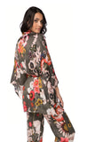 Loungerie by Subtle Luxury Robe Bloom Baby Olive Print Kimono Robe