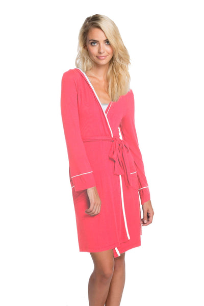 Loungerie by Subtle Luxury Robe "Pippa" Robe / S/M / Coral Jersey Knit Pippa Short Robe