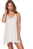 Loungerie by Subtle Luxury Slip Marceline Slip Dress / XS/S / Ivory w/Gold Marceline Slip Dress with Satin Gold Shine Strip