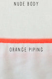Loungerie by Subtle Luxury Top S/M / Nude/Orange Pippa Night Shirt in Nude with Orange Piping