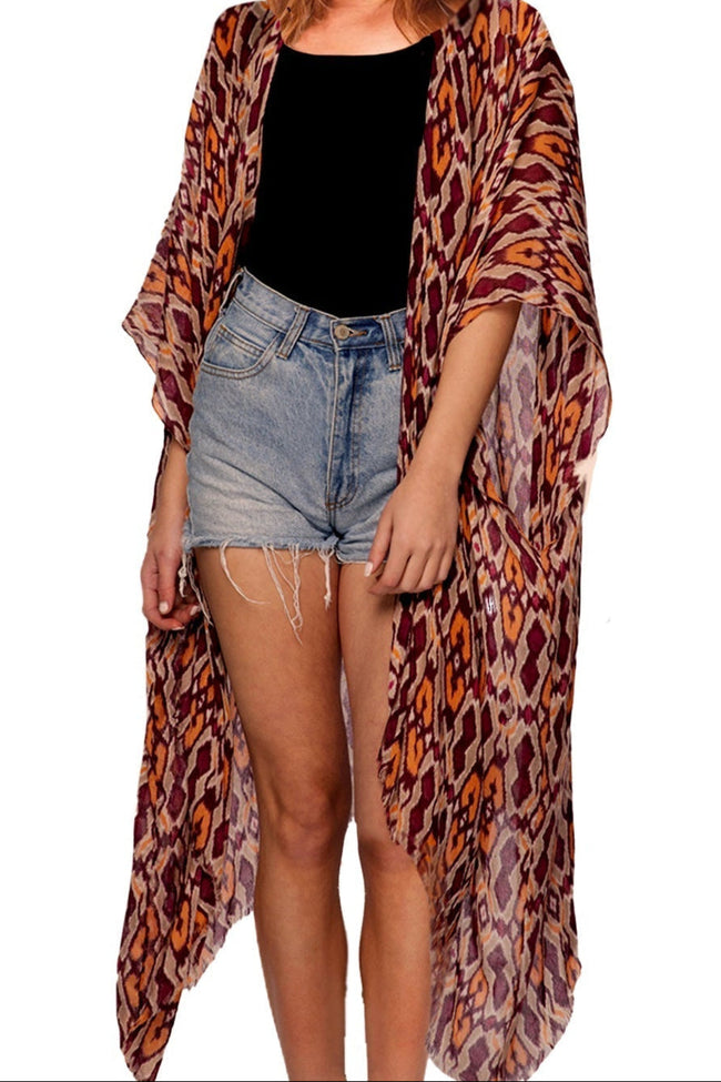 Luxury Penny Lane Print Kimono Coverup - Subtle Luxury