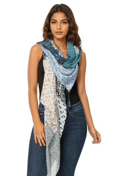 Marisa Patches Print Sarong Scarf Wrap - Subtle Luxury