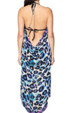 Maxi Halter Sundress Coverup in Animal KIngdom Print - Subtle Luxury