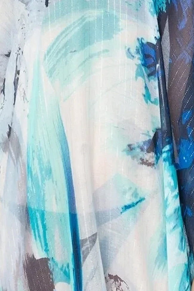 Maxi Halter Sundress Coverup in Dancing Lights Print - Subtle Luxury