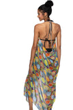 Maxi Halter Sundress Coverup in Guava Chic Print - Subtle Luxury