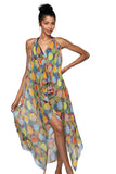Maxi Halter Sundress Coverup in Guava Chic Print - Subtle Luxury