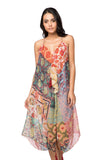 Maxi Halter Sundress Coverup in Moroccan Feel Print - Subtle Luxury
