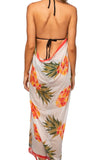 Maxi Halter Sundress Coverup in Playful Pineapple Print - Subtle Luxury