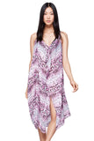 Maxi Halter Sundress Coverup in Striped Scales Print - Subtle Luxury