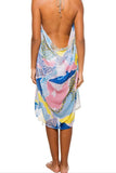 Maxi Halter Sundress Coverup in Wild Habitat Print - Subtle Luxury