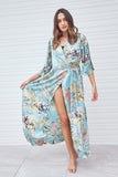 Maxi Kimono Wrap Print Sundress - Subtle Luxury