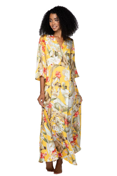 Maxi Kimono Wrap Print Sundress - Subtle Luxury