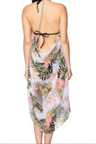 Maxi Tassel Coverup Sun Dress in Morning Breeze Print - Subtle Luxury