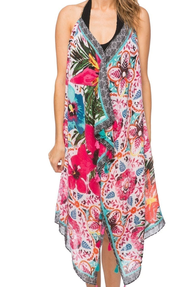 Maxi Tassel Dress in Vivid Paradise Print - Subtle Luxury
