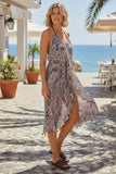 Maxi Tassel Cover-Up Sundress in Blue Paisley Bliss Print