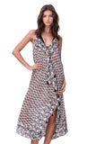 Maxi Tassel Sundress Coverup in Crackling Paisley Print - Subtle Luxury