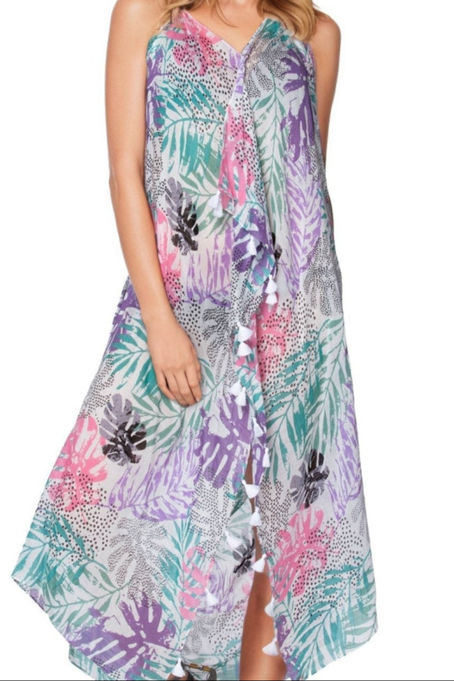 Miami Vice Tropical Print Coverup Sundress - Subtle Luxury
