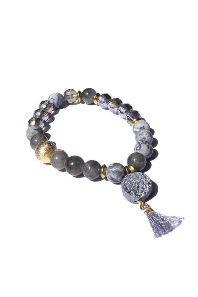 Multi Natural Stone & Tassel Bracelet - Subtle Luxury
