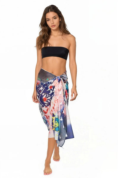 Mystic Relic Print Coverup Sarong Wrap - Subtle Luxury
