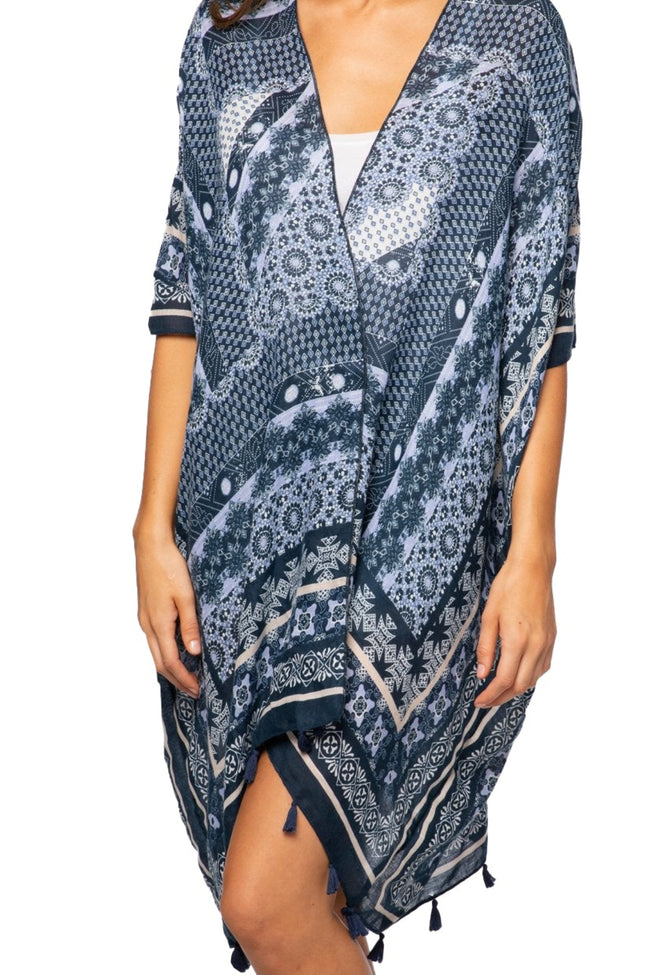 Nantucket Picnic Print Kimono Coverup - Subtle Luxury