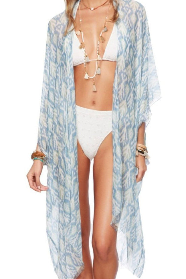 Native Sea Print Luxury Coverup Kimono - Subtle Luxury