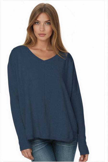 100% Cashmere New York Parkway Luxury Scarf in Chambray