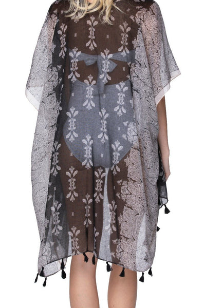 Night Cathedral Print Coverup Kimono Wrap - Subtle Luxury