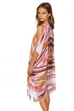Open Shoulder Dress in Crazy on You Abstract Print - Subtle Luxury