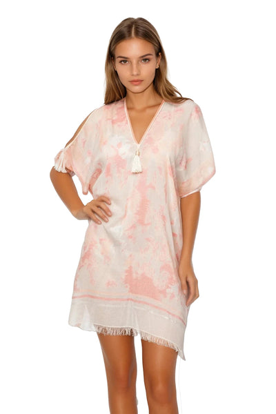 Open Shoulder Sundress Coverup in Happy High Hand Loomed Fabric - Subtle Luxury