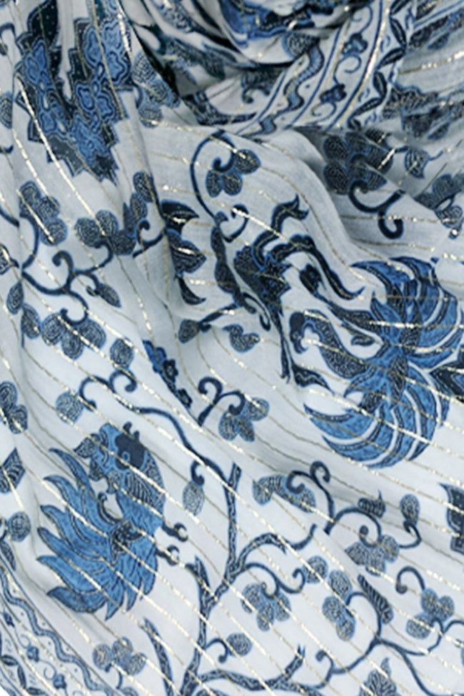 Open Shoulder Sundress Coverup in Noble Cockerel Print - Subtle Luxury